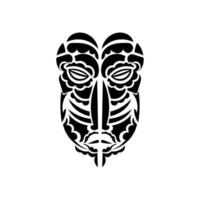 visage tiki, masque ou totem. motifs dans le style de la polynésie. bon pour les tatouages, les t-shirts et les imprimés. isolé. illustration vectorielle. vecteur