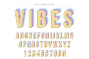 Typographie colorée vintage Disco vecteur