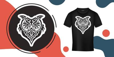 impression de visage de hibou. bon pour les t-shirts, les tasses, les étuis de téléphone et plus encore. illustration vectorielle. vecteur