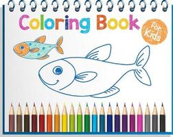 modèle de livre de coloriage pour les enfants vecteur