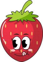personnage de dessin animé aux fraises sur fond blanc vecteur