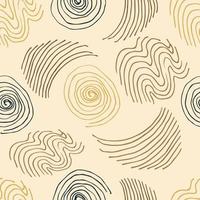 modèle sans couture de vecteur calme abstrait. brun, lignes sombres, courbes, spirales sur fond rose-beige clair. pour les impressions de tissu, papier d'emballage, linge de lit, produits textiles.