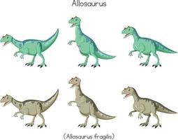 allosaurus de couleur verte et grise vecteur