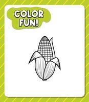 modèle de feuilles de calcul avec texte amusant en couleur et contour de maïs vecteur