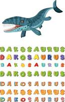 conception de polices pour dakosaurus vecteur