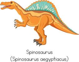 conception de carte de mots pour spinosaurus vecteur