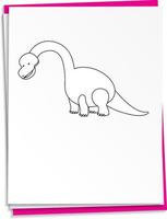 dinosaure dessiné à la main sur papier vecteur