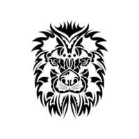 tatouage de lion sur fond blanc. visage de lion dans un style bohème. vecteur