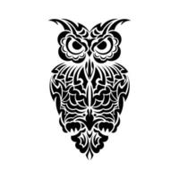 tatouage de hibou isolé sur fond blanc. vecteur