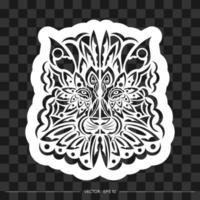 impression de lion. visage de lion de style polynésien. bon pour les vêtements et les textiles. illustration vectorielle. vecteur