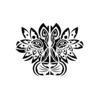 tatouage de lion sur fond blanc. visage de lion maya. illustration vectorielle. vecteur