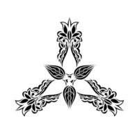 fleur de lotus calligraphique noire. symbole du yoga. illustration vectorielle plane simple. vecteur