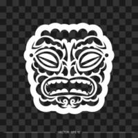 visage de modèle maori. masque de style samoan. imprimé polynésien. illustration vectorielle. vecteur