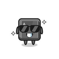 mascotte de dessin animé du bouton du clavier avec un geste cool vecteur