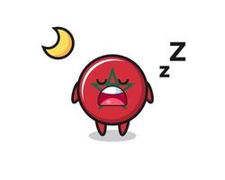 illustration de caractère drapeau maroc dormir la nuit vecteur