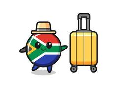 illustration de dessin animé d'afrique du sud avec des bagages en vacances vecteur