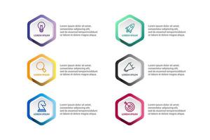 polygone infographie conception de vecteur avec des options d&#39;icônes ou des étapes