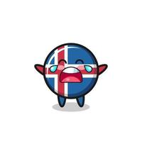 l'illustration du drapeau de l'islande qui pleure bébé mignon vecteur