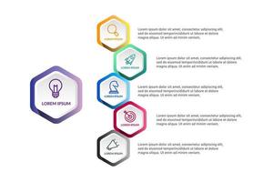 polygone infographie conception de vecteur avec des options d&#39;icônes ou des étapes