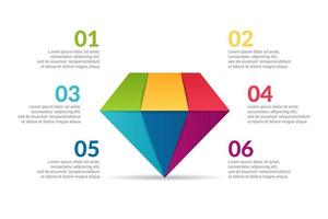 conception de diamant infographique avec des options ou une liste. vecteur