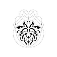 tatouage de fleur de lotus, élément décoratif yoga ou zen dans le style bohème, décoration moderne indienne. illustration vectorielle. vecteur