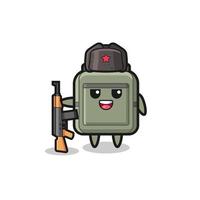 dessin animé mignon de sac d'école en tant qu'armée russe vecteur