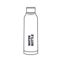 illustration d'icône de contour de bouteille d'eau sur fond blanc isolé adaptée au réservoir d'eau, thermos, icône de boisson sportive vecteur
