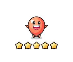 l'illustration de la meilleure note du client, personnage mignon de ballon avec 5 étoiles vecteur