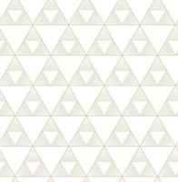 motifs sans soudure de vecteur géométrique doré. lignes dorées, triangles et losanges sur fond blanc. illustrations modernes pour papiers peints, flyers, couvertures, bannières, décorations minimalistes