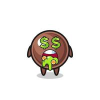 personnage de perle de tapioca avec une expression de fou d'argent vecteur