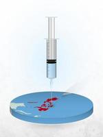 vaccination des philippines, injection d'une seringue dans une carte des philippines. vecteur