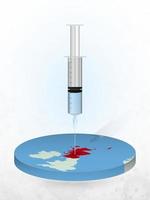 vaccination de l'ecosse, injection d'une seringue dans une carte de l'ecosse.