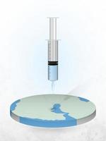 vaccination de bahreïn, injection d'une seringue dans une carte de bahreïn. vecteur