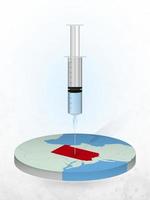 vaccination de la pennsylvanie, injection d'une seringue dans une carte de la pennsylvanie. vecteur