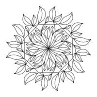 coloriage de vecteur sous la forme d'un mandala végétal rond