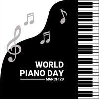 illustration vectorielle d'une vue de dessus de piano à queue, sous forme de bannière ou d'affiche, journée mondiale du piano. vecteur