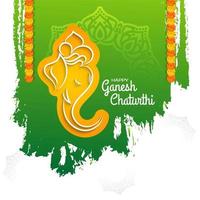 Fond vert de Ganesh Chaturthi vecteur