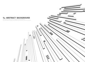 Modèle abstrait de rectangles en retrait noir et blanc vecteur