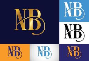 vecteur de conception de logo initial lettre monogramme nb. symbole de l'alphabet graphique pour les entreprises
