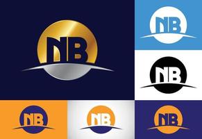 vecteur de conception de logo initial lettre monogramme nb. symbole de l'alphabet graphique pour les entreprises