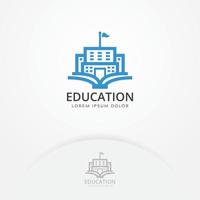création de logo de bâtiment d'éducation vecteur