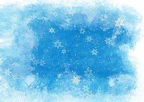 Flocons de neige de Noël sur la texture aquarelle vecteur