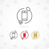 conception d'icône d'application mobile alimentaire vecteur
