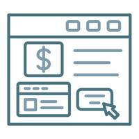 ligne de paiement par carte en ligne icône deux couleurs vecteur