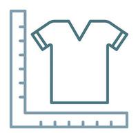 icône de deux couleurs de la ligne de mesure des vêtements vecteur