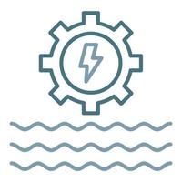 icône de deux couleurs de ligne hydroélectrique