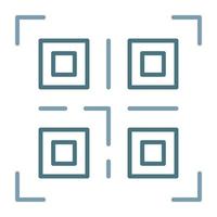 icône de deux couleurs de ligne de code qr vecteur