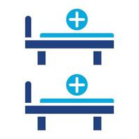 icône de deux couleurs de glyphe de capacité hôtelière vecteur