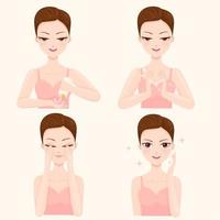 Routine de soins de la peau du visage vecteur