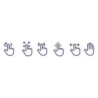 pointant la main clique sur la conception de vecteur d'icônes